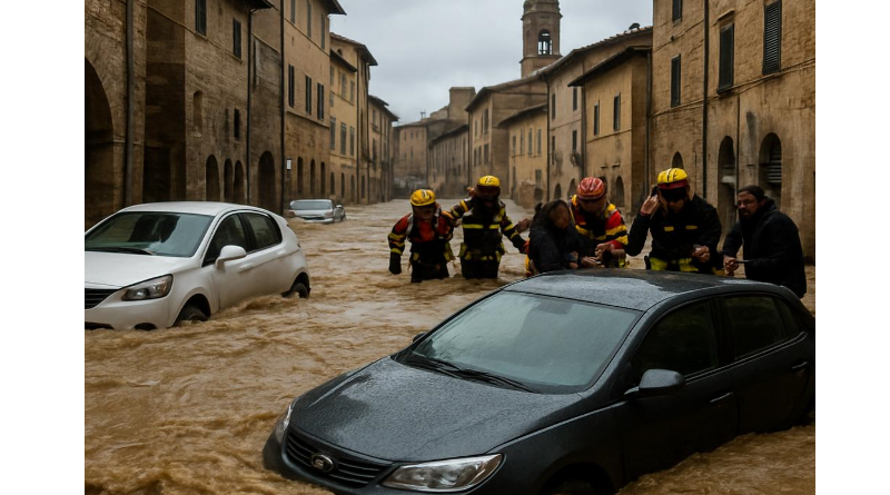 Maltempo in Calabria, Cosenza sott’acqua: esondano i fiumi Busento e Campagnano. Famiglie isolate e strade chiuse.