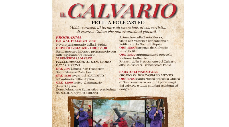 Petilia Policastro: si rinnova il rito del “Calvario” al Santuario della Santa Spina