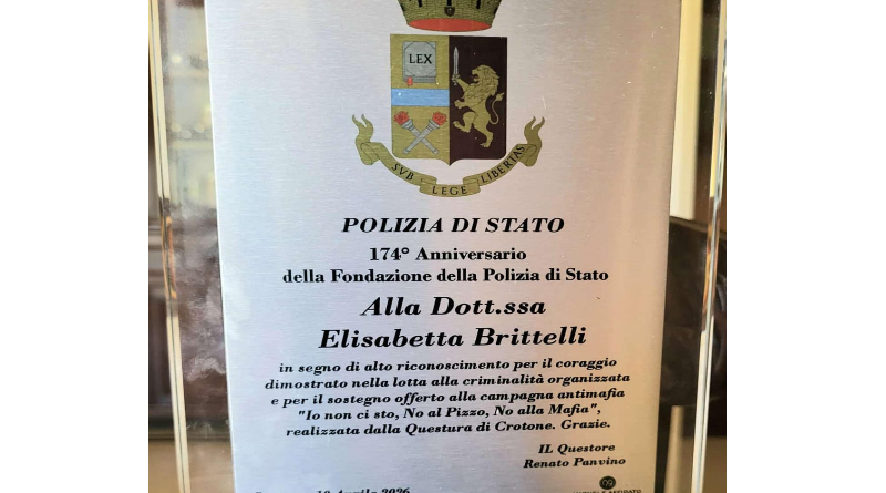Coraggio e Legalità: L’Imprenditrice Elisabetta Brittelli Premiata dalla Polizia di Stato