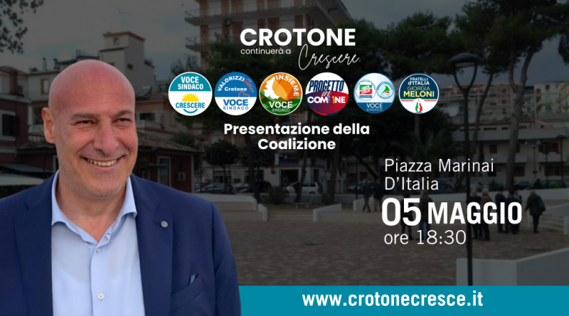Crotone al voto: Enzo Voce presenta la sua coalizione in Piazza Marinai d’Italia