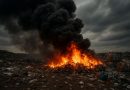San Gregorio (RC), Brucia Deposito di Rifiuti: Alta Colonna di Fumo Nero Visibile dalla SS106