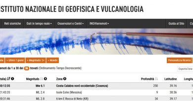 Terremoto al largo di Paola
