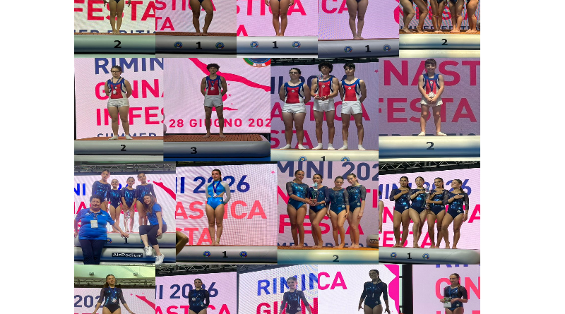 Impresa storica a Rimini: la ginnastica crotonese vince 18 medaglie nazionali senza avere una palestra