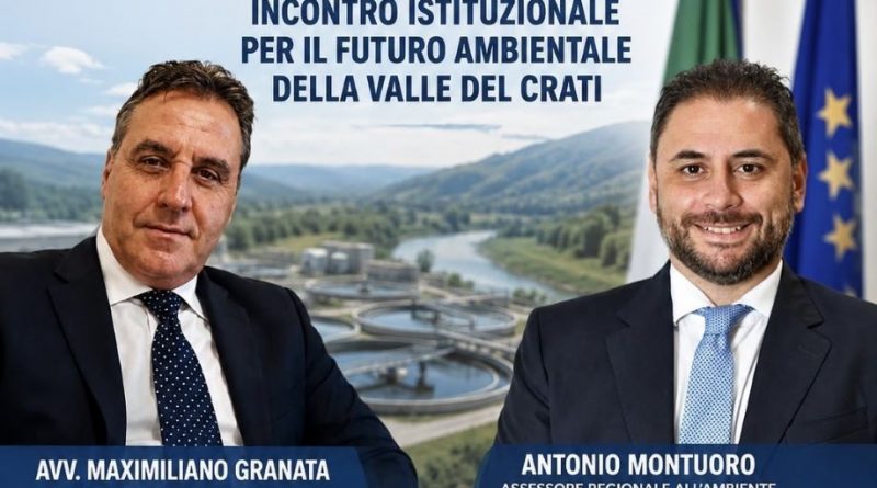 Depurazione e ambiente, asse istituzionale tra Consorzio Valle Crati e l’assessore regionale Antonio Montuoro