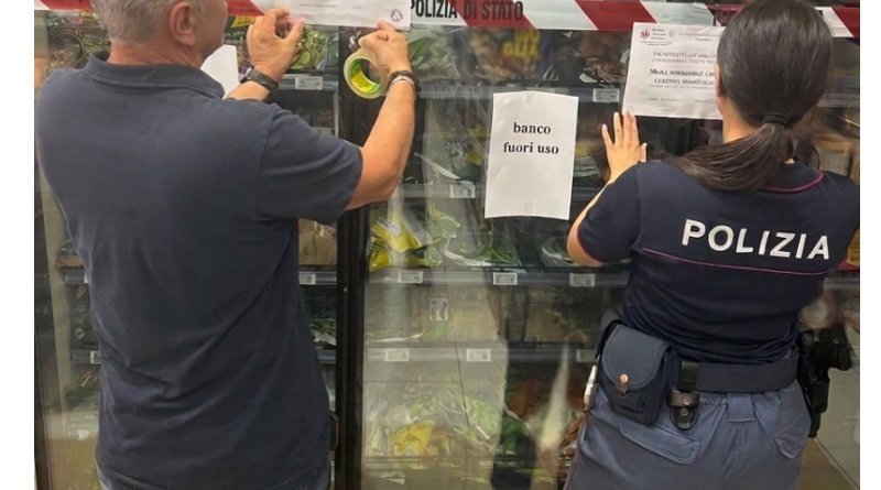 Crotone, scatta il blitz nel supermercato: sporcizia e frigo spenti, sequestrati 100 kg di cibo. Attività sospesa