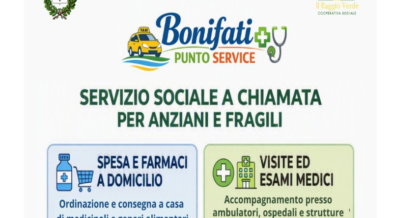Attivato a Bonifati il “Taxi Sociale”: servizio a chiamata per anziani e fragili