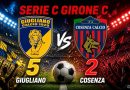 Giugliano-Cosenza 5-2: disastro rossoblù al “De Cristofaro”, il Giugliano vola