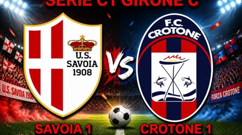 Savoia-Crotone, un tempo per parte e un punto a testa: al “De Cristofaro” finisce 1-1