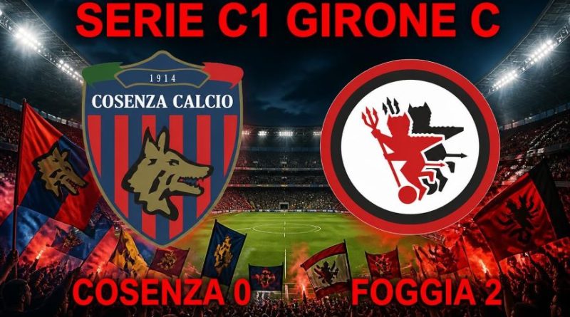 Cosenza-Foggia finisce 0-2: rossoneri col vento in poppa, per i lupi è notte fonda