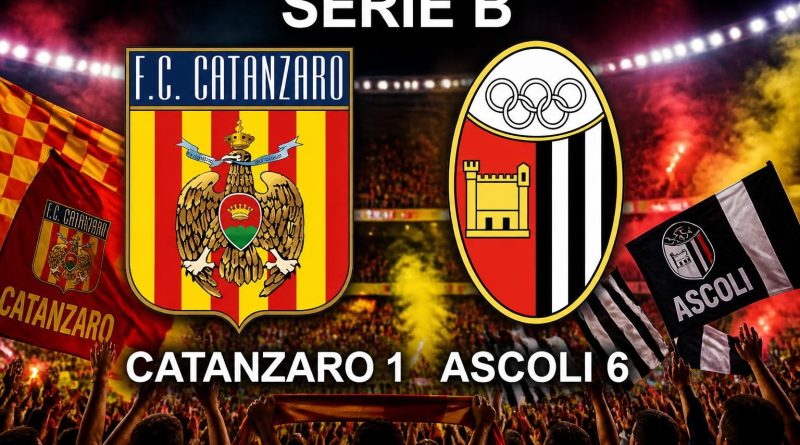 Tragedia sportiva al Ceravolo: l’Ascoli travolge il Catanzaro per 6-1, panchina di Gorgone a fortissimo rischio